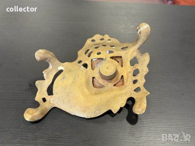 Стара бронзова мастилница. №8065, снимка 7 - Колекции - 54051676