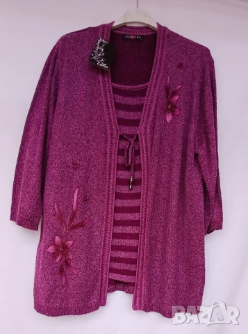 Стилна блуза тип жилетка., снимка 4 - Блузи с дълъг ръкав и пуловери - 50443072