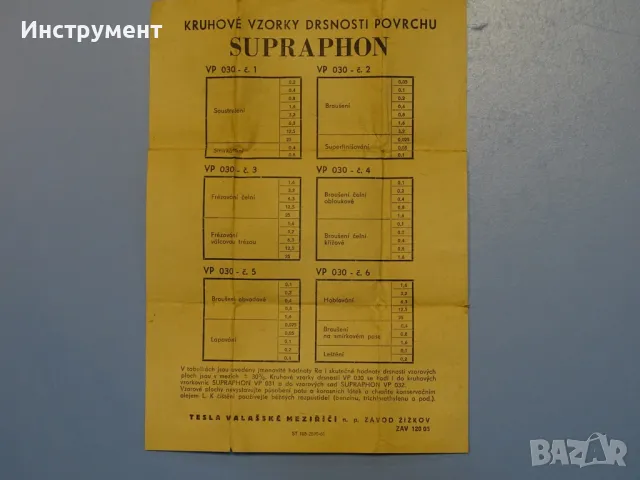 Еталон за проверка на грапавост SUPRAPHON VP-031 0.1-25, снимка 7 - Други инструменти - 46819885