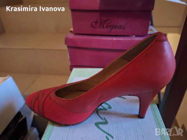 нови обувки естествена кожа цвят червен , снимка 3 - Дамски обувки на ток - 54209692