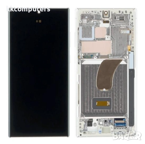 LCD Дисплей за Samsung SM-S918F S23 Ultra 5G 2023 / GH82-30465B / 30466B / Тъч скрийн + рамка / Бял 