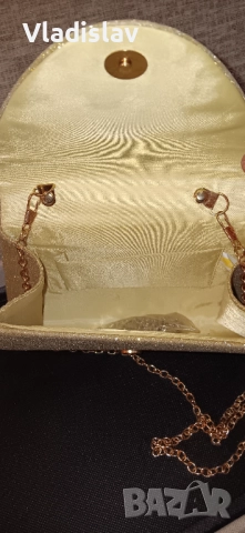 Златен клъч Larcenciel, бляскава златна чанта, снимка 4 - Чанти - 52160154