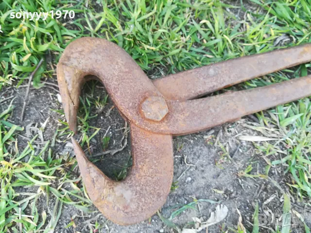 антики-стари ковашки клещи 36см 1204251651, снимка 2 - Антикварни и старинни предмети - 49871762