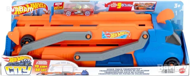 Трансформиращ се камион транспортьор - рампа с количка Hot Wheels City, снимка 1 - Коли, камиони, мотори, писти - 48441869