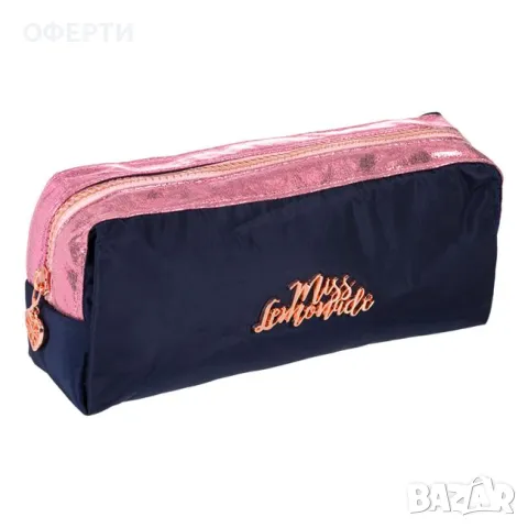 Несесер Вasket Barrel Miss Lemonade Navy Blue Metallic Pink 21x6x12cm арт No197445, снимка 1 - Раници - 46931727