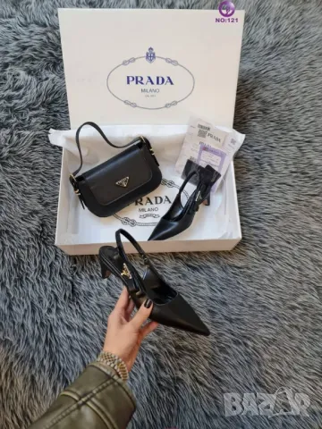 дамски обувки на ток и чанта prada, снимка 4 - Чанти - 46927911