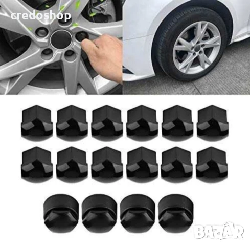 Комплект капачки за болтове на джанти 17мм,19мм,21мм черен и сребрист, снимка 2 - Аксесоари и консумативи - 51136441