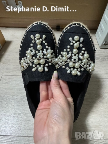 Еспадрили с камъни и перли