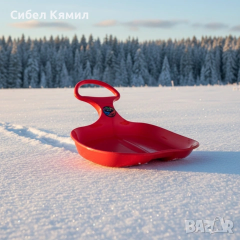 Едноместна шейна, пластмасова с дръжка 