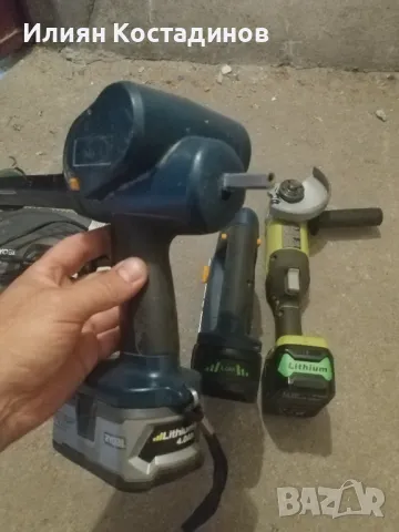 Ryobi 18 v ъглошлайф, зеге, пистолет за силикон, зарядно и батерии, снимка 12 - Винтоверти - 43399183