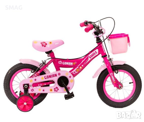 Велосипед розов с кошница 12'' (инча) - BMX