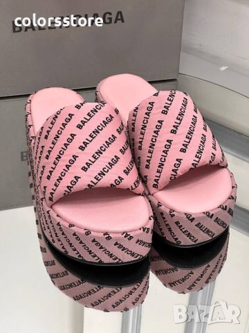 Розови чехли Balenciaga-GG78pi, снимка 1 - Чехли - 46507378