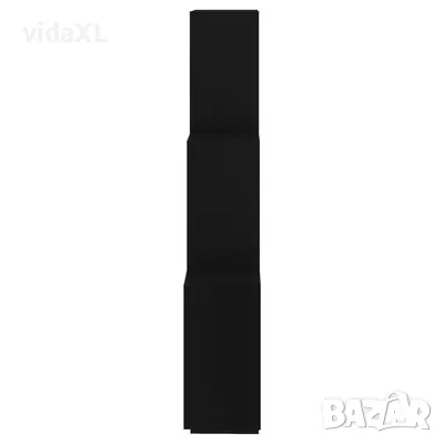 vidaXL Стенен кубичен рафт, черен, 78x15x93 см, инженерно дърво(SKU:807170), снимка 3 - Други - 49226638