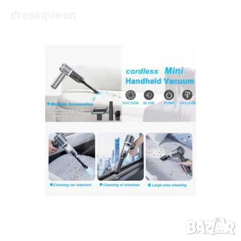 4617 Мощна Безжична Прахосмукачка 16000Pa – Компактен Дизайн с HEPA Филтър за Безупречна Чистота, снимка 5 - Прахосмукачки - 53822030