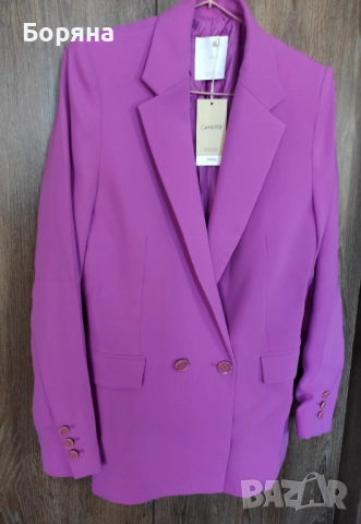 Mango нов с етикет дамски блейзър сако в разкошен цвят орхидея, снимка 4 - Сака - 52815924