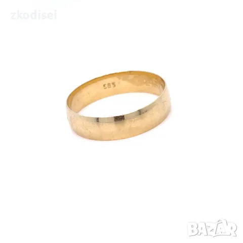 Златен пръстен брачна халка 2,72гр. размер:59 14кр. проба:585 модел:31422-5