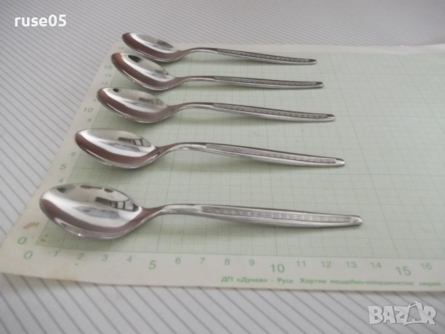 Лот от 5 бр. лъжици от "☭ В. Търново" от соца, снимка 2 - Прибори за хранене, готвене и сервиране - 51555478