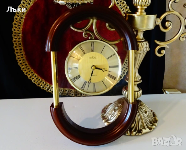 Немски стенен часовник Royal,позлата. , снимка 3 - Антикварни и старинни предмети - 54283260