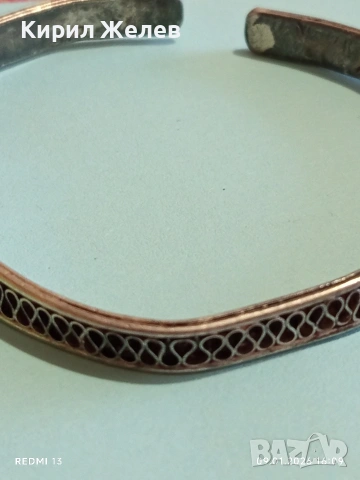 Сребърна гривна маншет с филигранен дизайн ювелирна изработка 53067, снимка 6 - Гривни - 53045185