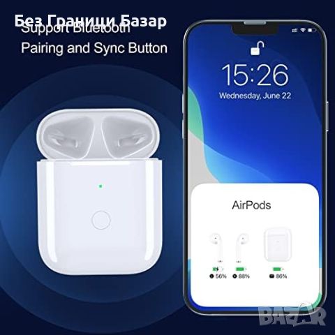 Нова Бързо Зареждаща Кутия за AirPods 1 и 2, 660mAh, с Bluetooth, снимка 2 - Други - 45336929