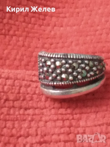 ЕЛЕГАНТНА СКЪПОЦЕННА СРЕБЪРНА ОБЕЦА СРЕБРО 925 с ФАСЕТИРАНИ БЛЕСТЯЩИ МАРКАЗИТИ 28589, снимка 9 - Обеци - 50542142