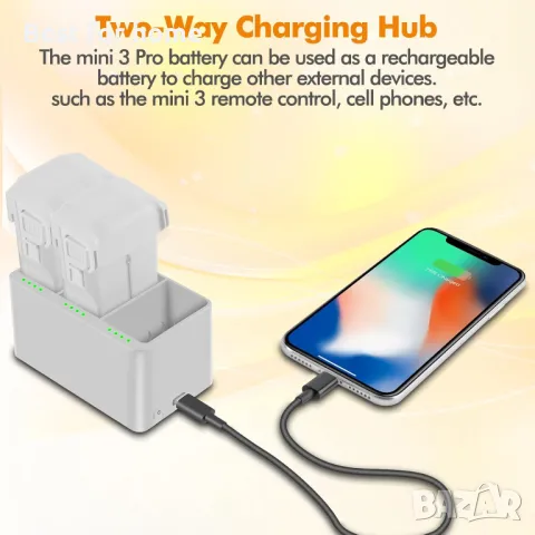 Комплект от 2 батерии с хъб за зареждане за DJI  Mini 3 Pro/Mini 3/ Mini 4, снимка 6 - Дронове и аксесоари - 49877372