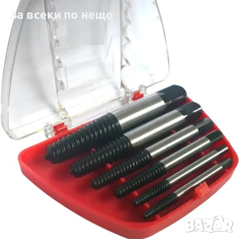 Комплект от 6 части екстрактори за развиване на скъсани болтове и винтове StahlMayer, снимка 3 - Други инструменти - 50364046