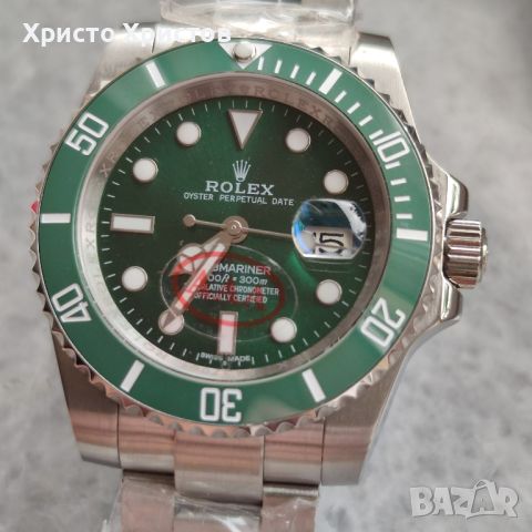 Мъжки луксозен часовник Rolex Submariner Date Hulk Oystersteel Green Dial Men's Watch 116610LV-0002, снимка 2 - Мъжки - 46201319