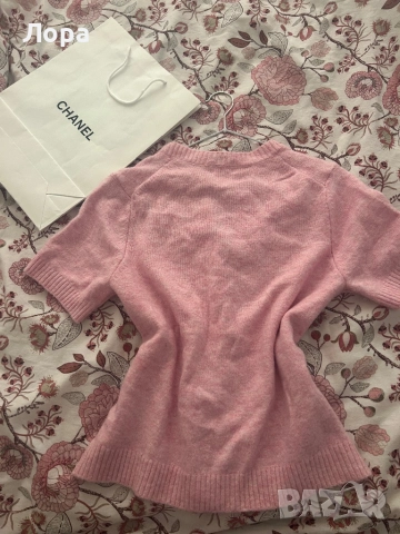 Chanel блуза розово плетиво, снимка 2 - Блузи с дълъг ръкав и пуловери - 52935816