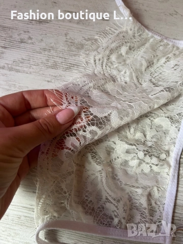 Бяло дантелено бюстие 🤍, снимка 4 - Бельо - 52010054