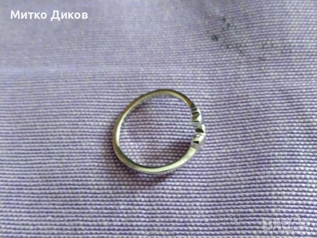 Пръстенче сребърно детско или за тънък пръст кутре фи15мм проба С 925