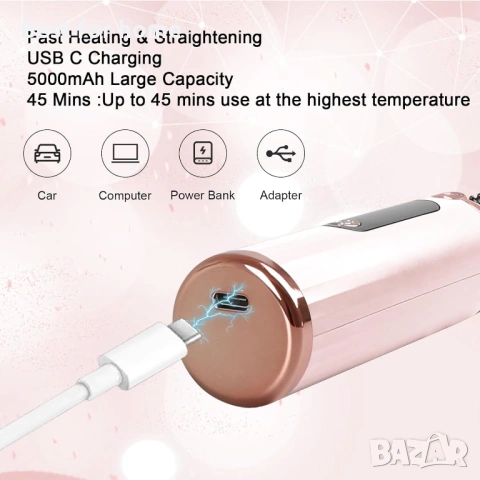 Безжична четка за изправяне на коса, снимка 2 - Друга електроника - 53316765