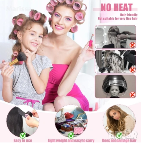 Ролки за коса + щипки, снимка 3 - Аксесоари за коса - 53819172