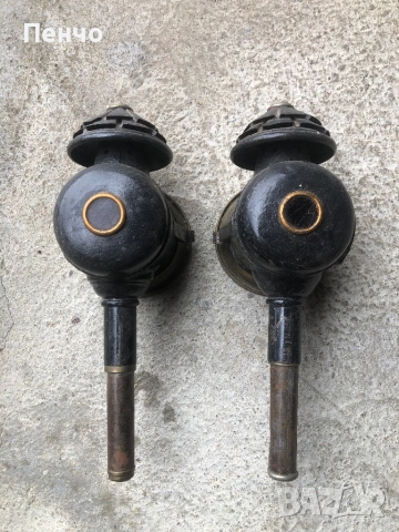 чифт старинни фенери за файтон, снимка 3 - Антикварни и старинни предмети - 48053846