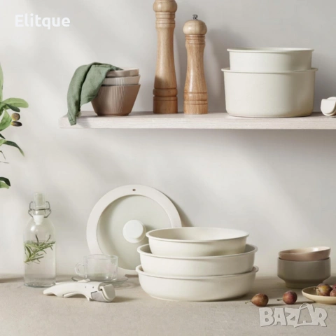 Комплект съдове Goldmann GM-1005 – 5 части с подвижна дръжка, мраморно покритие и индукция