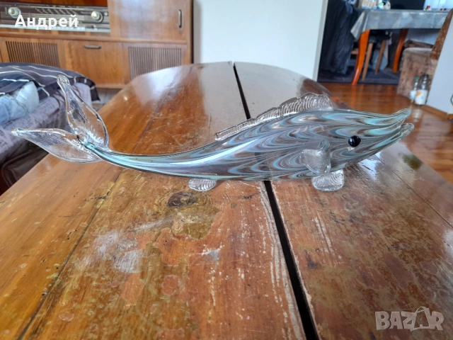 Стъклена фигура,фигурка,риба #5, снимка 3 - Други ценни предмети - 53024376