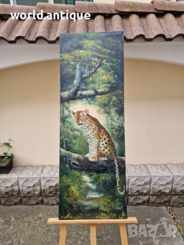 Уникална много добра антикварна майсторска авторска картина масло върху платно 