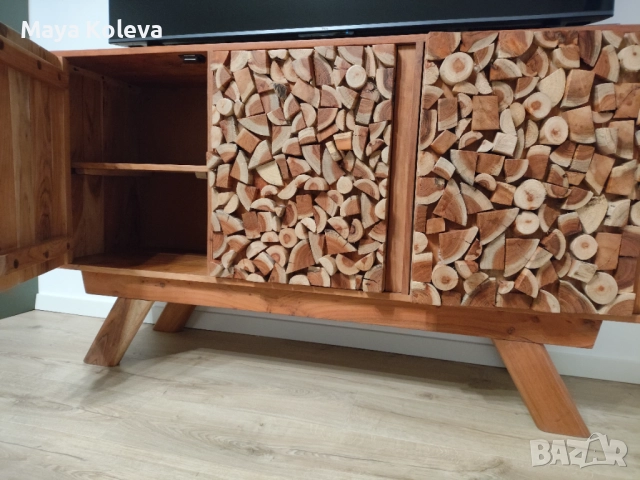 Шкаф с огледало акация, снимка 2 - Бюфети - 52793482