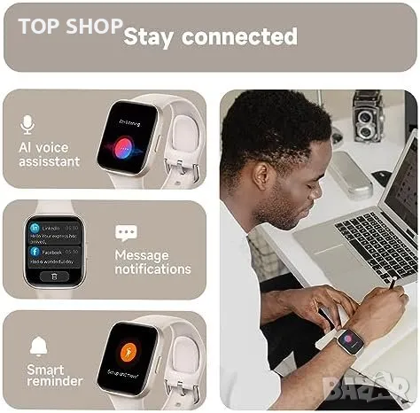 Нов Фитнес Смарт Часовник с 1.83 инча 24/7 Сърдечен Ритъм 20 Спортни Режима, снимка 8 - Смарт гривни - 49657394