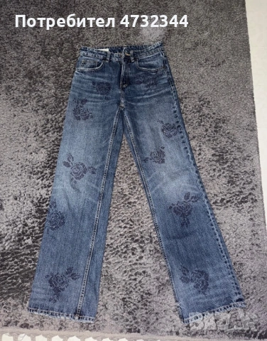 Дънки с камъни на Zara, снимка 2 - Дънки - 53406426