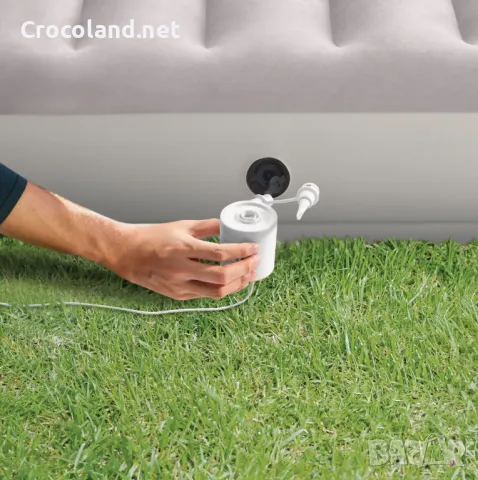 Надуваем матрак Intex Twin Dura-Beam Prestige Mid-rise Airbed USB150, 99 x 191 x 30 см светло сив, снимка 2 - Надуваеми легла - 50088032