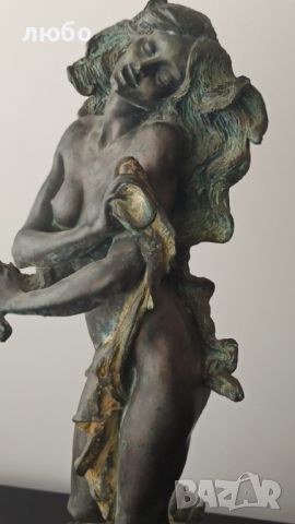Антикварна Бронзова Скулптура "Жената на Слънцето"1900 г, снимка 8 - Антикварни и старинни предмети - 44848331