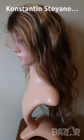 Нова кафява с руси кичури лейс фронт естествена перука , снимка 11 - Аксесоари за коса - 46051671
