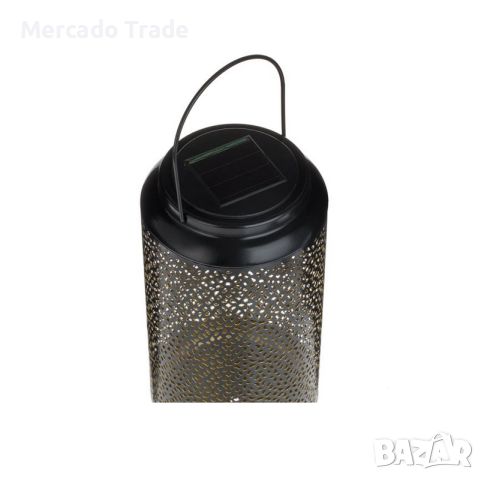 Декоративен соларен фенер Mercado Trade, Висящ цилиндър, Черен, снимка 4 - Декорация за дома - 45455799