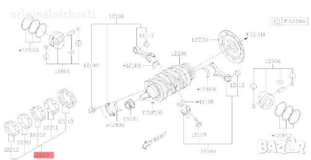 Основни лагери стандарт СТД STD за СУБАРУ ФОРЕСТЪР ИМПРЕЗА SUBARU FORESTER 12209AA970 12209-AA970 OE