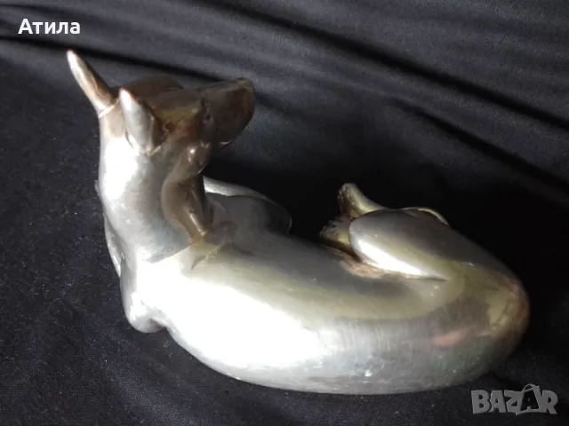 статуетка куче сребро 8/16.5 см, снимка 3 - Статуетки - 50349540