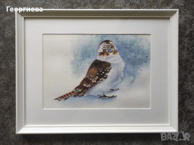 Картина с птица в рамка