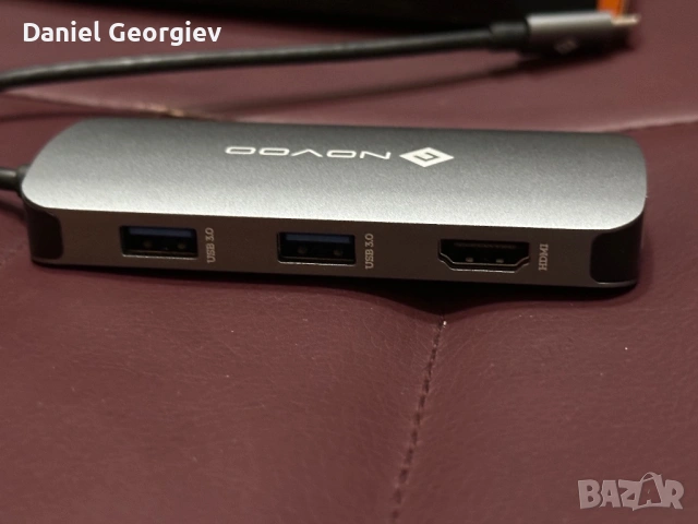 Нов USB Хъб 7 в 1 Novoo трансфер на данни със скорост 5 000 Mbps зареждане и прожектиране, снимка 2 - Друга електроника - 53676083