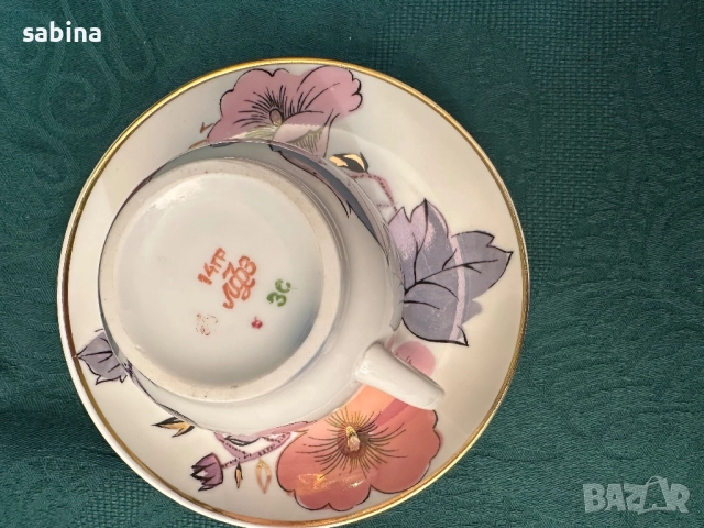 Чаша за чай на ЛФЗ Ломоносов. СССР, снимка 4 - Сервизи - 52960098