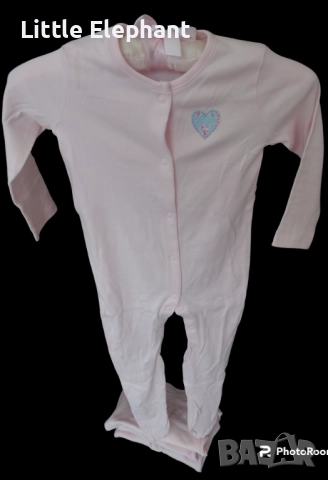 Цяла пижамка ромпърчче за 18-24 мес момиченце сърце с цветя,Англия/нова